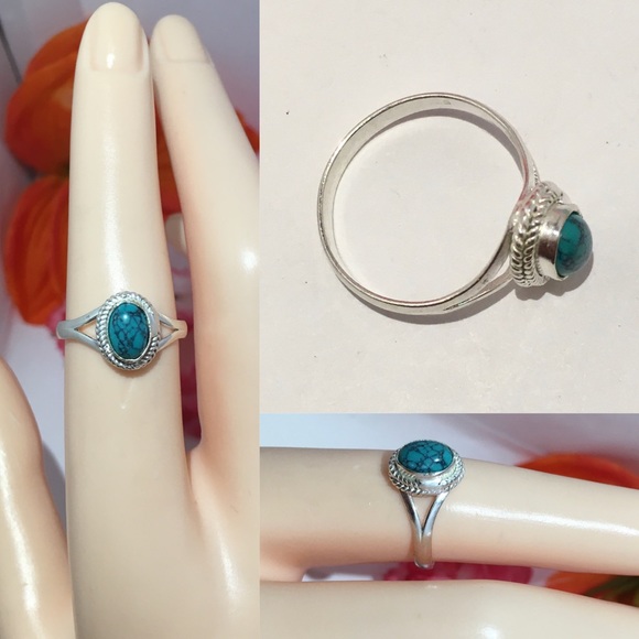🎊HP🎊 Turquoise Gemstone Handmade Minimalist Boho Ring - Picture 4 of 5